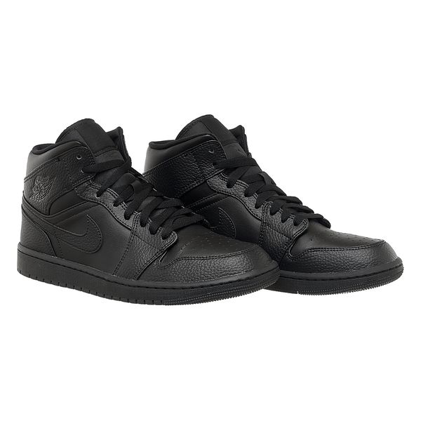 Кросівки чоловічі Jordan 1 Mid Triple Black (554724-091), 40, WHS, 30% - 40%, 1-2 дні