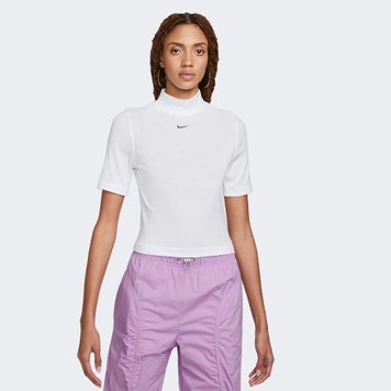 Футболка жіноча Nike Essntl Rib Mock Ss Top (DV7958-100), L, WHS, 30% - 40%, 1-2 дні