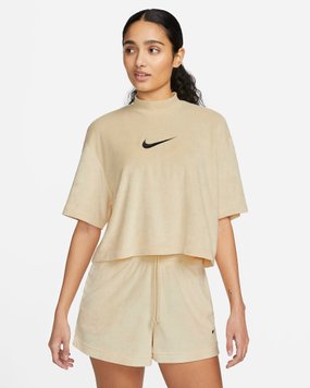 Футболка женская Nike Sportswear Mock-Neck Short-Sleeve Terry Top (FJ4894-294), L, WHS, > 50%, 1-2 дня