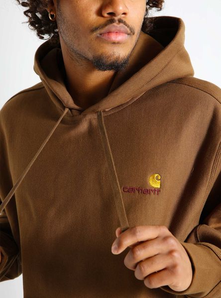 Кофта мужские Carhartt Hooded American Script Sweat Lumber (I028279-1ZDXX), M, WHS, 10% - 20%, 1-2 дня