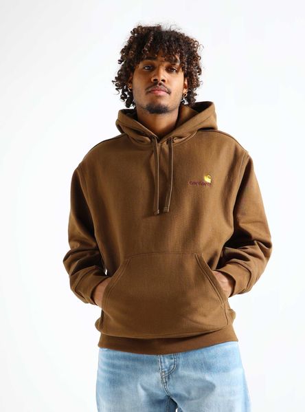 Кофта мужские Carhartt Hooded American Script Sweat Lumber (I028279-1ZDXX), M, WHS, 10% - 20%, 1-2 дня