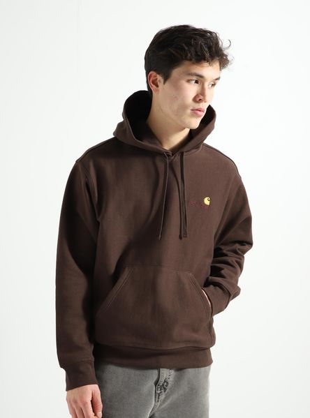 Кофта мужские Carhartt Hooded American Script Sweat Tobacco (I028279-47XX), M, WHS, 10% - 20%, 1-2 дня