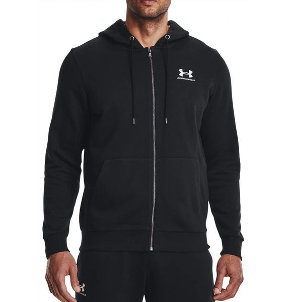 Кофта чоловіча Under Armour Essential Fleece Fz Hood-Blk Black (1373881-001), LG, OFC, 40% - 50%, 1-2 дні