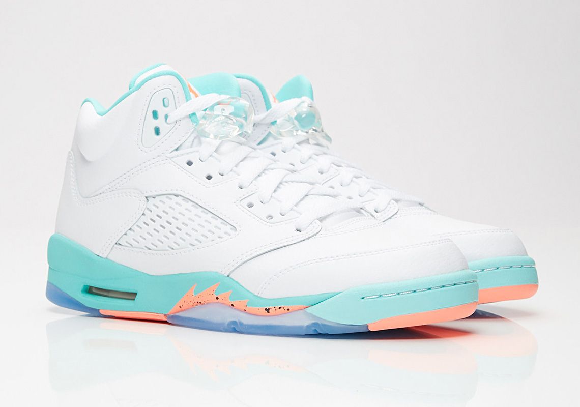 Air jordan best sale 5 light aqua