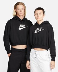 Кофта унисекс Nike Sportswear Club Fleece Oversized Crop Graphic Hoodie (DQ5850-010), M, WHS, 10% - 20%, 1-2 дня