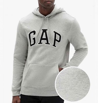 Кофта чоловічі Gap Logo Hoodie Light Heather (510981021), L, WHS, 1-2 дні