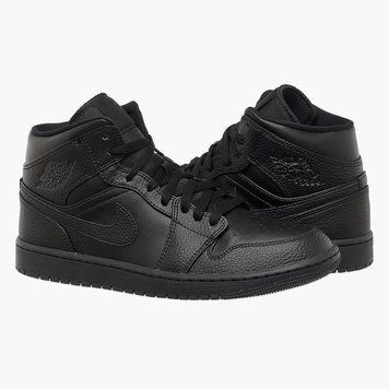 Кросівки чоловічі Jordan 1 Mid Triple Black (554724-091), 41, OFC, 40% - 50%, 1-2 дні